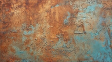 Seamless Rusted Copper Metal Patina Texture Background. Generative Ai