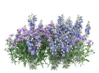 Sticker - Various types of purple flowers bushes shrub isolated	