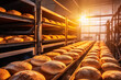 baked buns in bakery