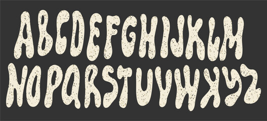 Boho font in retro style for Halloween. Ideal for posters, collages, clothing, music albums and more. Vector clipart, individual letters.