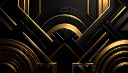 Wall Mural - Timeless and sophisticated  gold Art Deco background