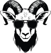 Ibex In Sunglasses Logo Monochrome Design Style
