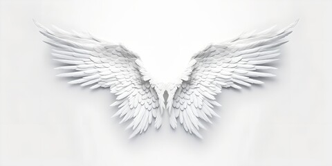 Wall Mural - Wings of white angel, generative ai