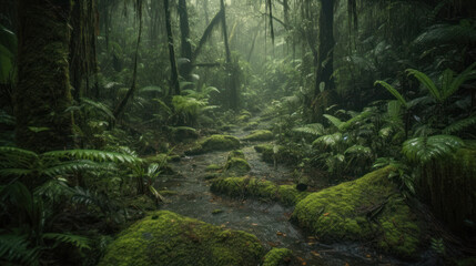 Canvas Print - Rain forest in Central America.