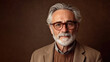 © Robert Kneschke - Man with glasses in 70s, gray hair, brown color theme