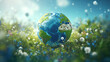 beautiful earth globe with atmosphere space symbolic for healthy growing  and environmental friendliness