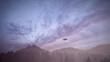 3D illustration. UFO over the mountains	
