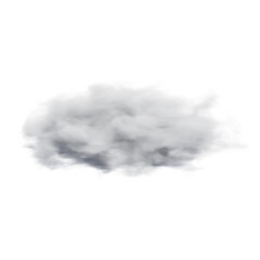 Fluffy White Cloud. 3D Render. Cut Out.