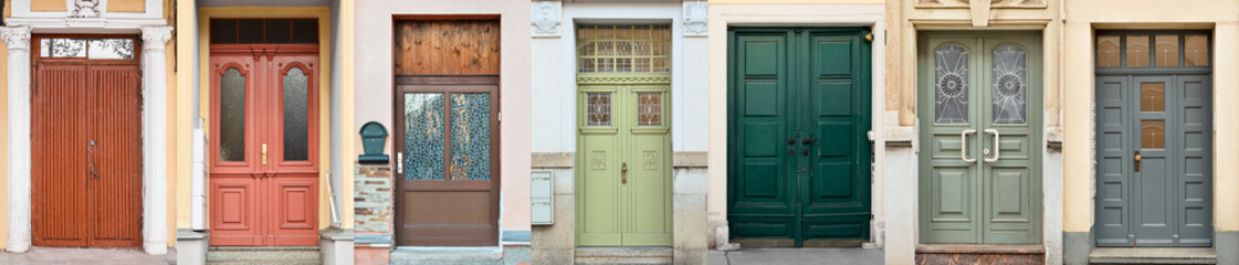 Wall Mural - Collage of beautiful old doors