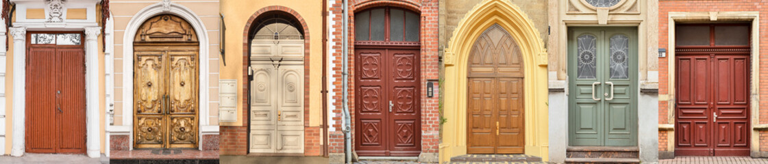 Wall Mural - Collage of beautiful old doors