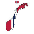 Norway contour vector map with flag and state in color. Background map eps 10