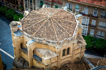 Canvas Print - View from above of the roof and vault of the Capilla de los Velez, cathedral national monument of Murcia, Spain