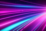 Fototapeta Do przedpokoju - Abstract futuristic background with glowing neon high speed wave lines and lights for data transfer