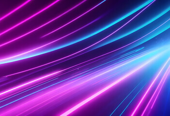 Wall Mural - Abstract futuristic background with glowing neon high speed wave lines and lights for data transfer
