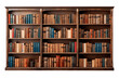 Vintage Wood Bookcase with Books on Transparent Background. AI