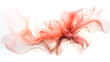 Pink Smoke on White Background - Abstract, Coral Peach Transparent Cloud of Ink - Generative AI