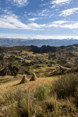 Wall Mural - Scenic landscape at the viewpoint Muela del Diablo and the mountains surrounding the highest capital and vibrant city La Paz and El Alto in Bolivia