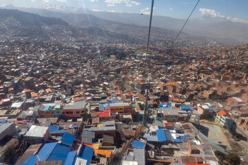 Wall Mural - View over the highest administrative capital, the city La Paz in Bolivia - traveling and exploring South America