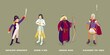 3D Isometric Flat Vector Set of Historical People, Napoleon Bonaparte, Jeanne dArc, Genghis Khan, Alexander the Great