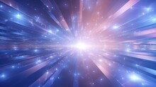 Abstract Holiday Background With Blurred Rays And Sparkles. Fantastic Blue And Rose Light Effect. Digital Fractal Art. 3d Rendering Generative AI