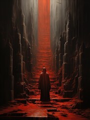 Wall Mural - Cavern of Shadows Descending into the Chilling Depths of the Demon Domain