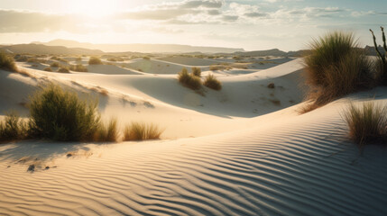 White sand dunes.