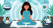 Ilustración de doctora practicando mindfulness para hacer frente a stress, burnout y ansiedad 