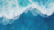 Hintergrund Luftaufnahme eines blauen Ozeans - Ferien- Hotel - Generated by AI technology