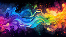 An Abstract Background Of Flowing Flames In Rainbow Colors