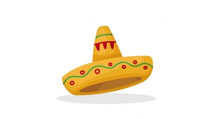 Sticker - mexican culture traditional hat animation