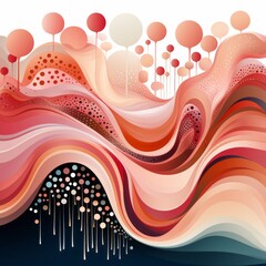Wall Mural - An abstract geometric pattern with waves and dots. Generative AI. 