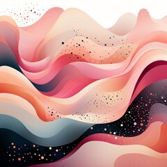 Wall Mural - An abstract geometric pattern with waves and dots. Generative AI. 