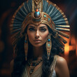 Egyptian female goddess with headdress 