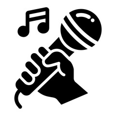 Wall Mural - karaoke solid icon