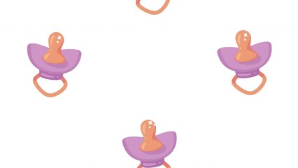 Canvas Print - baby sucks pacifier accessories pattern animation