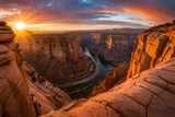 Details of the chasm on the desert. River between chasm over the grand canyon state