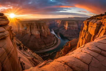details of the chasm on the desert. river between chasm over the grand canyon state