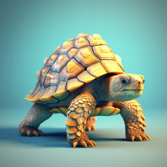 Canvas Print - 3D illustration of a turtle shape