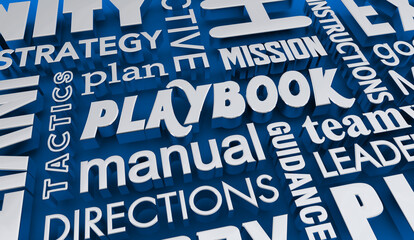 Playbook Plan Document Manual Strategy Tactics Instructions for Success 3d Illustration