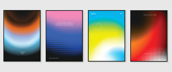 Wall Mural - abstract gradient background cover vector. modern digital wallpaper with vibrant color, halftone. fu