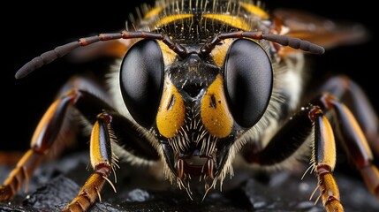macro of a wasp