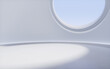 © Vink Fan - Empty room with round window, 3d rendering.