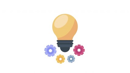 Sticker - bulb light with gears animation