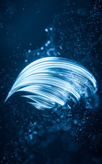 Poster - Flowing curve and particles background, 3d rendering.