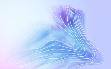 Sticker - Gradient multilayer glass background, 3d rendering.