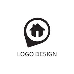 simple black house for logo design