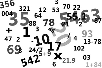 Leinwandbilder - Digital png illustration of numbers on transparent background