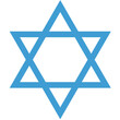 Digital png illustration of blue star of david on transparent background