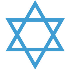 Fototapete - Digital png illustration of blue star of david on transparent background