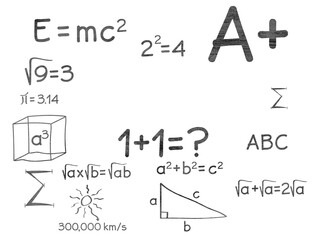 Sticker - Digital png illustration of mathematical equations text on transparent background